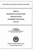 Index to References to Caves in Three NSW Govt Publications